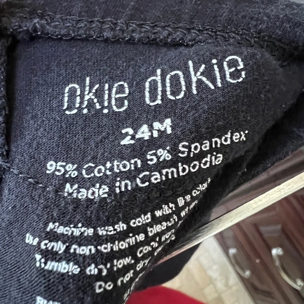 Okie Dokie 24M Black Stretchy Ruffle Back Girls Leggings Pants